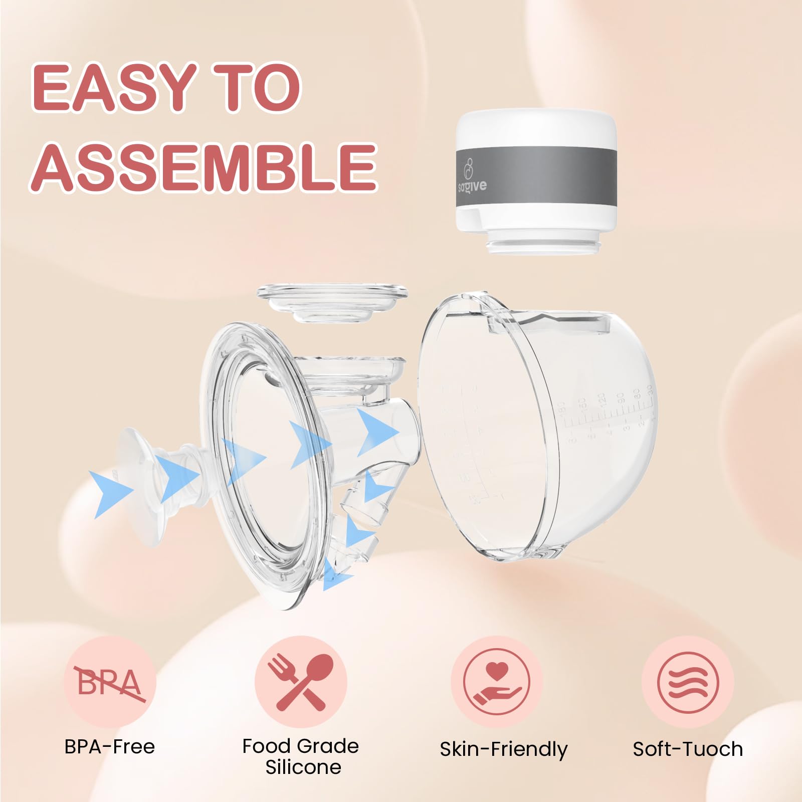Saglve ABP-1506 built-in battery enables cord-free pumping during travel