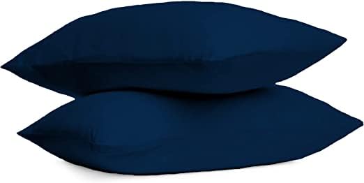 SAHARBEDDINGS pack of 2 travel pillowcases 12x16 navy for mess-free care