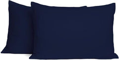 SAHARBEDDINGS toddler travel pillowcase 12x16 navy with zipper for easy on-the-go use