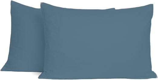 SAHARBEDDINGS toddler travel pillowcase 12x20 blue close-up shows soft weave for comfort
