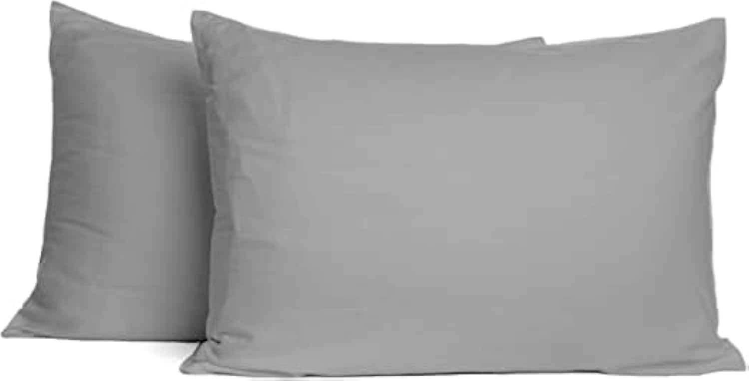 SAHARBEDDINGS travel pillowcase pack of 2 in silver grey, ideal for toddler trips and easy care.