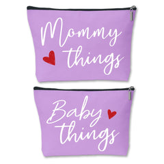 Sahjzk mommy and baby matching pouches set for stylish travel organization