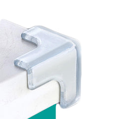 saicheek silicone corner protector pack with four small transparent units for safer table corners.