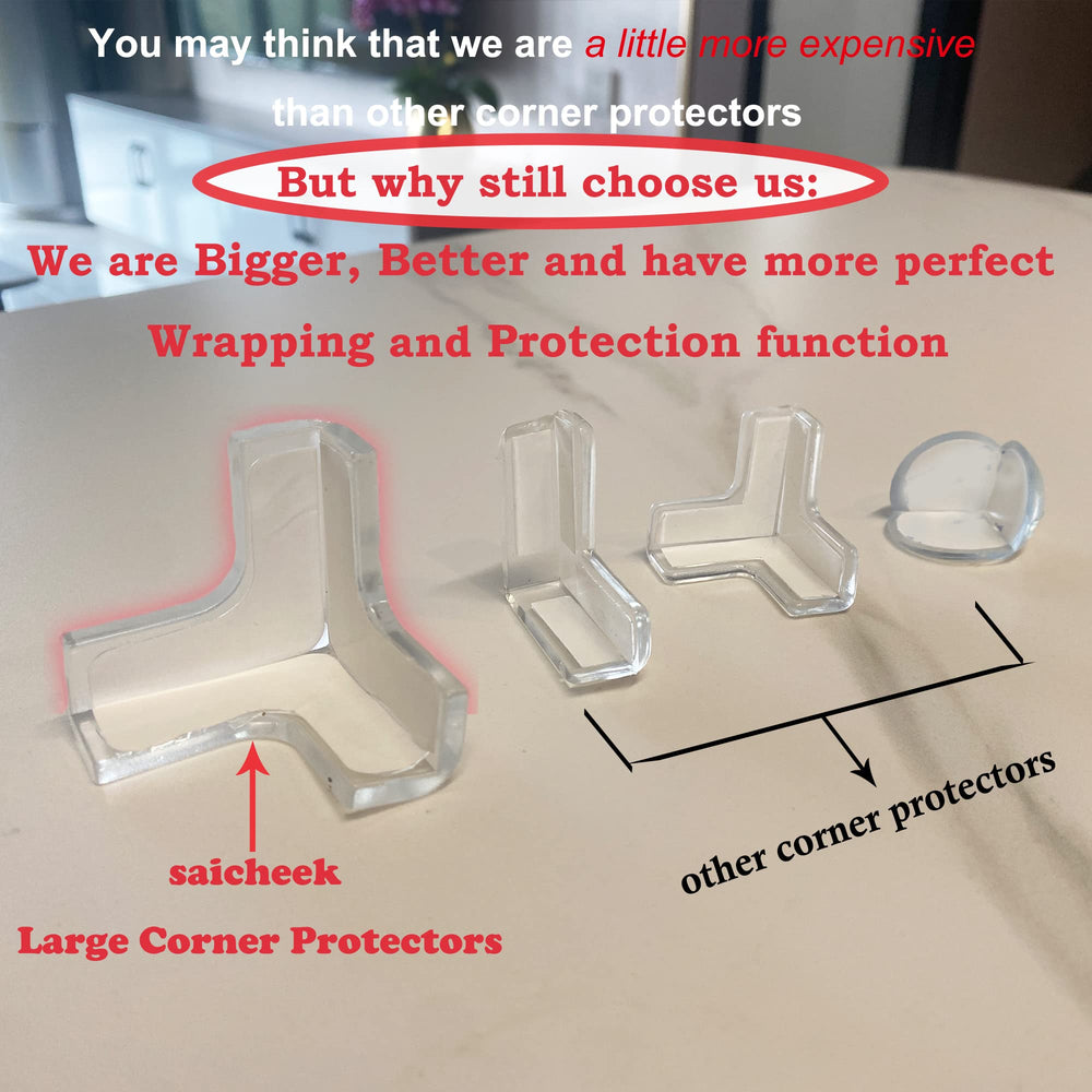 saicheek transparent corner protector on furniture blends in