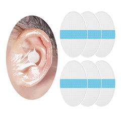 Saicheek upgrade silicone ear covers package shows soft film design for gentle bath protection.