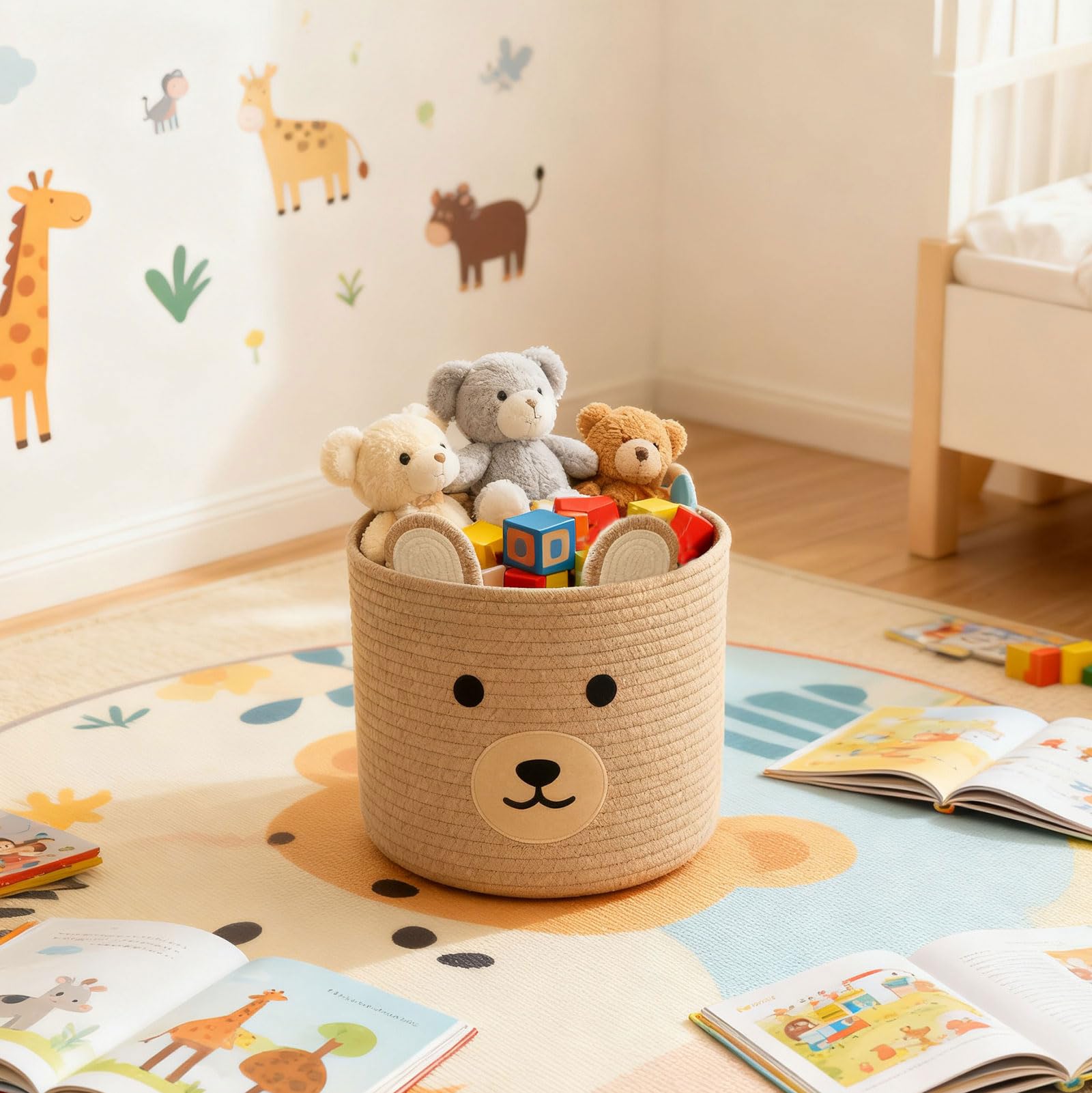 Saiiwnn Bear Basket makes a thoughtful baby shower gift.