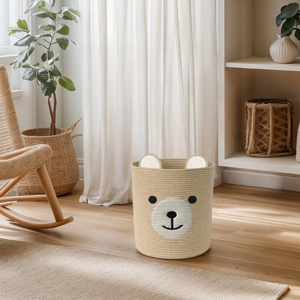 Saiiwnn Bear Basket features kid-friendly design for easy toy storage.