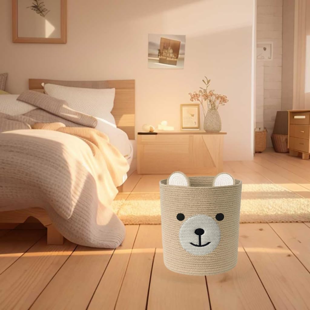 Saiiwnn Bear Basket fits neatly in an indoor corner for space efficiency.