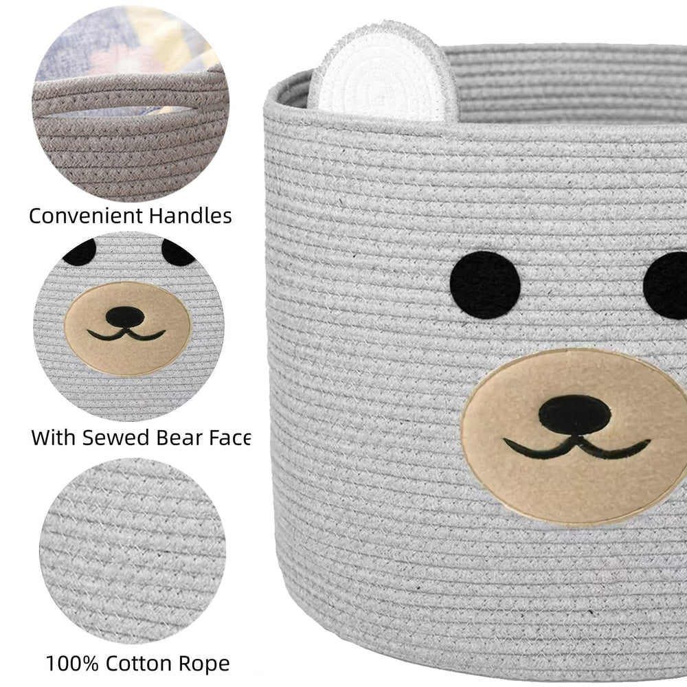 Saiiwnn Bear Laundry Basket stores toys neatly in living spaces