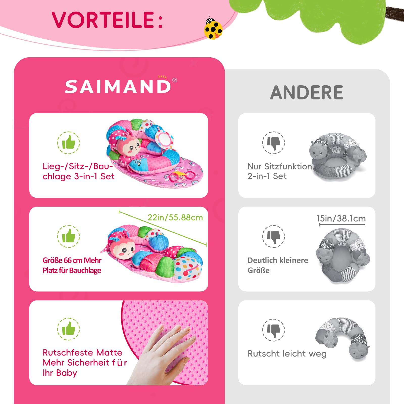 SAIMAND silicone teether provides safe, food-grade relief for teething moments