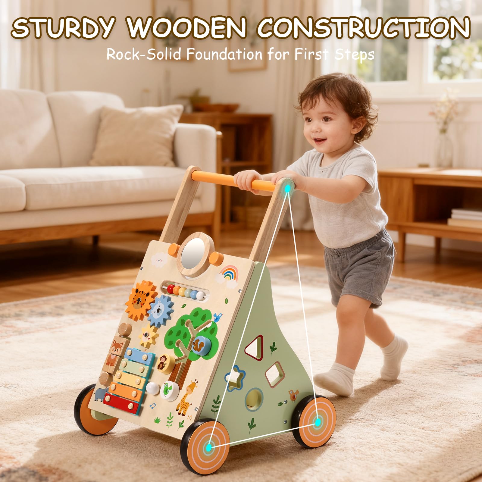 SainSmart Jr Montessori toys panel with gears and sorter for sensory development