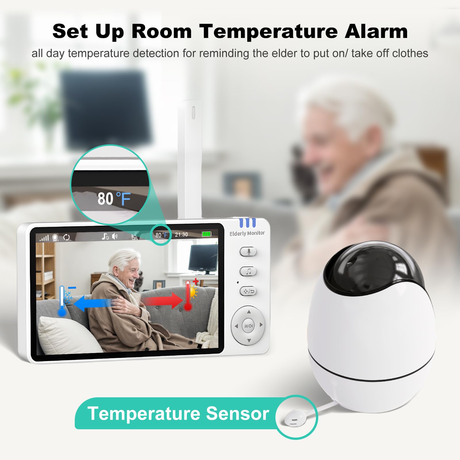 Sair Pet 355-degree camera range captures wide rooms for comprehensive monitoring.
