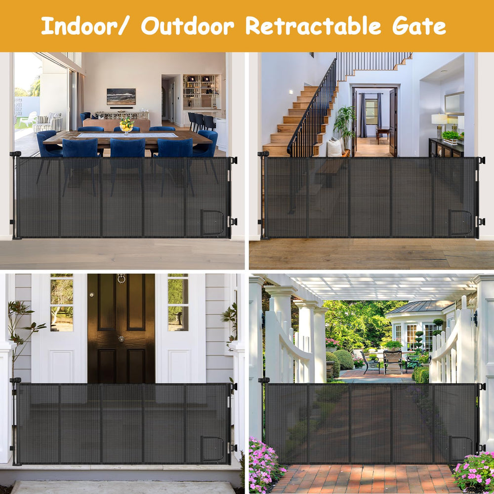 Sair Pet indoor-outdoor gate suitable for living rooms, kitchens, decks, and hallways.