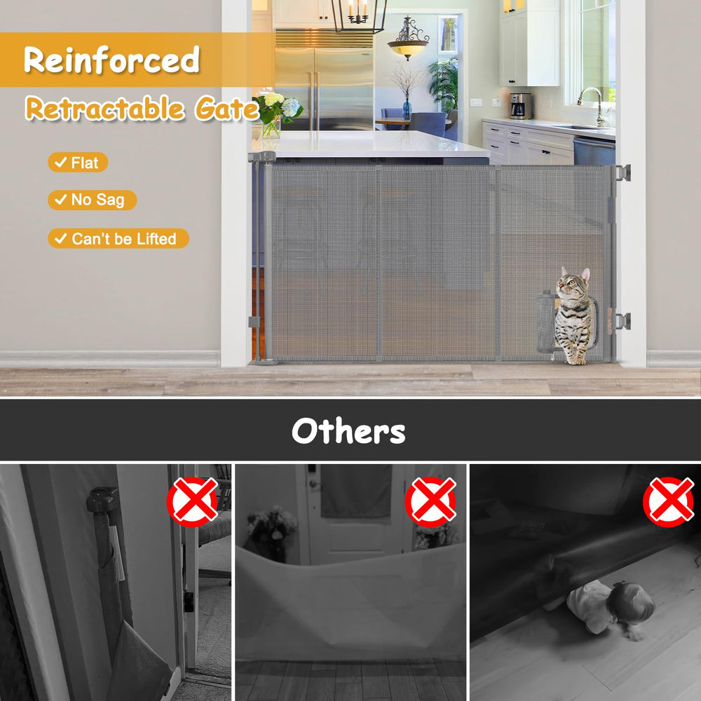 Sair pet one-hand retractable gate for easy use while carrying