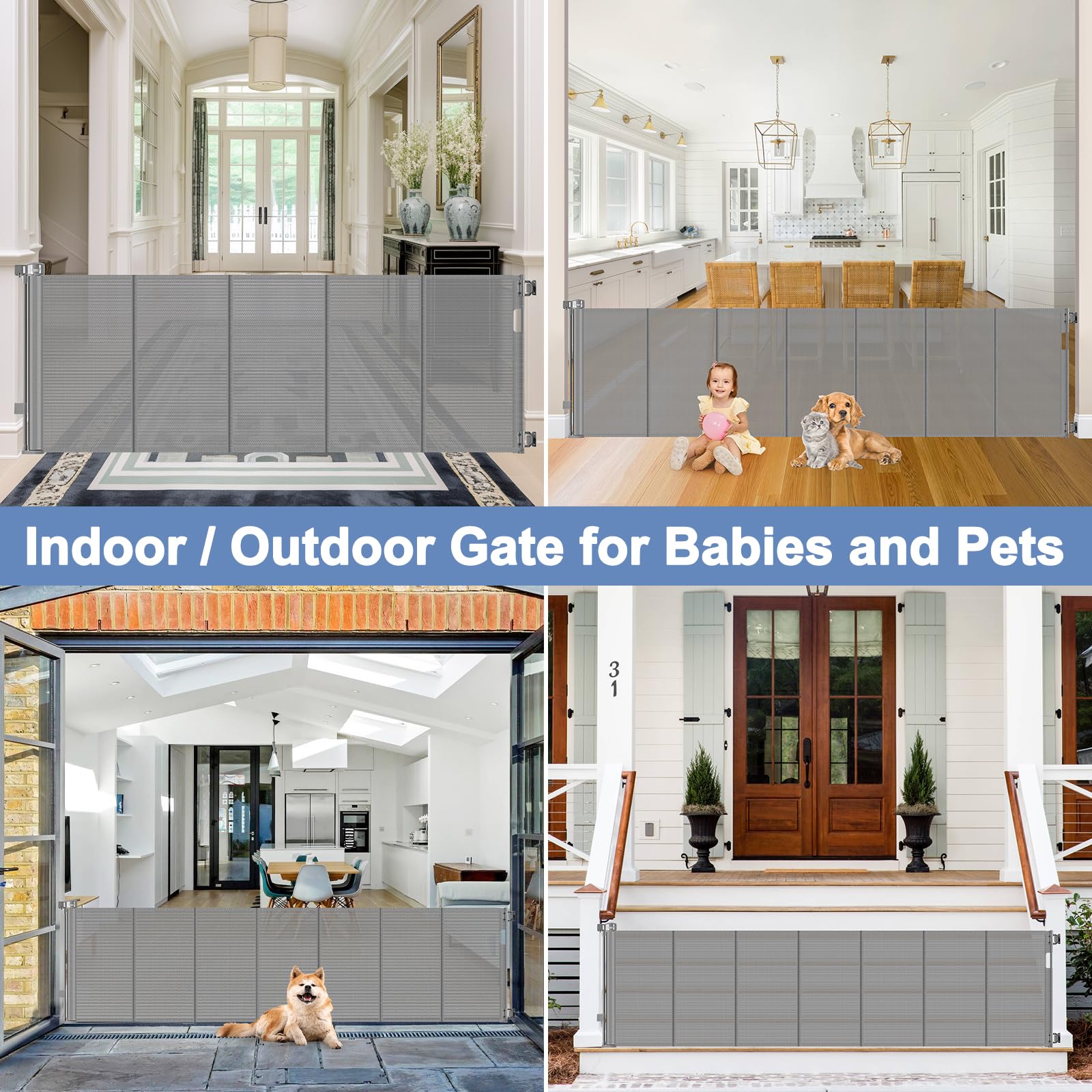 Sair pet gate installed for indoor and outdoor use