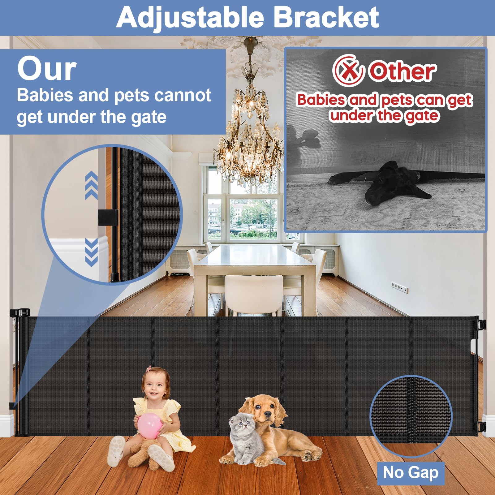 Sair Pet reinforced 200inch adjustable bracket install on diverse skirting lines