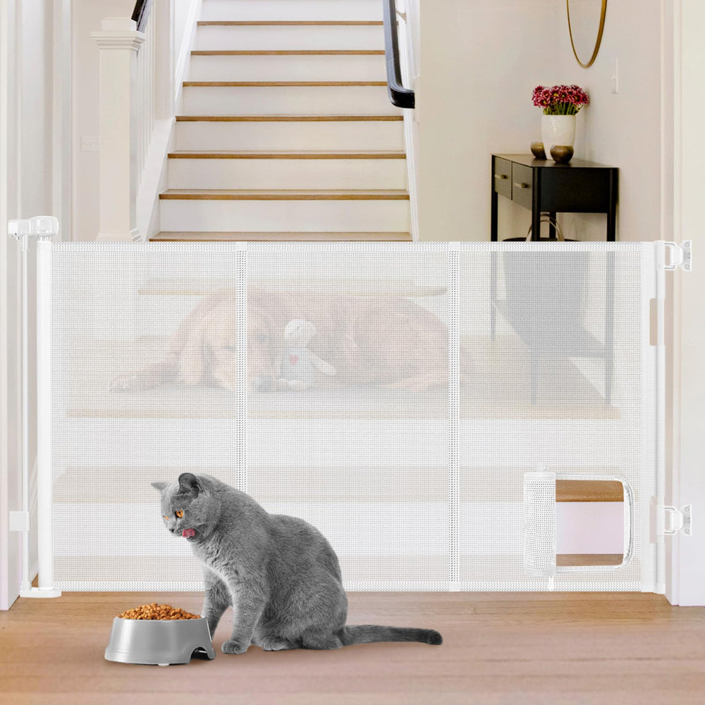 Sair Pet reinforced 60-wide retractable gate mesh for wide doorways with sturdy support.