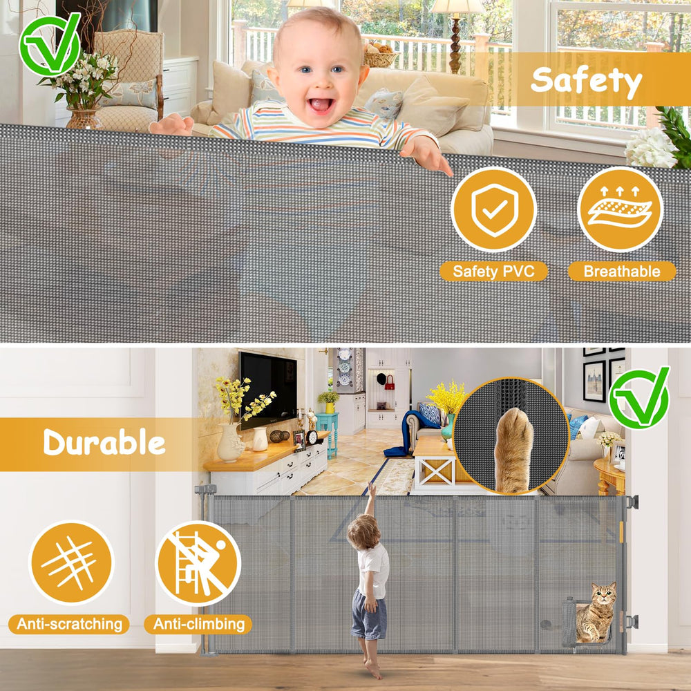 Sair Pet reinforced 90-inch gate indoor outdoor use showcases versatile placement