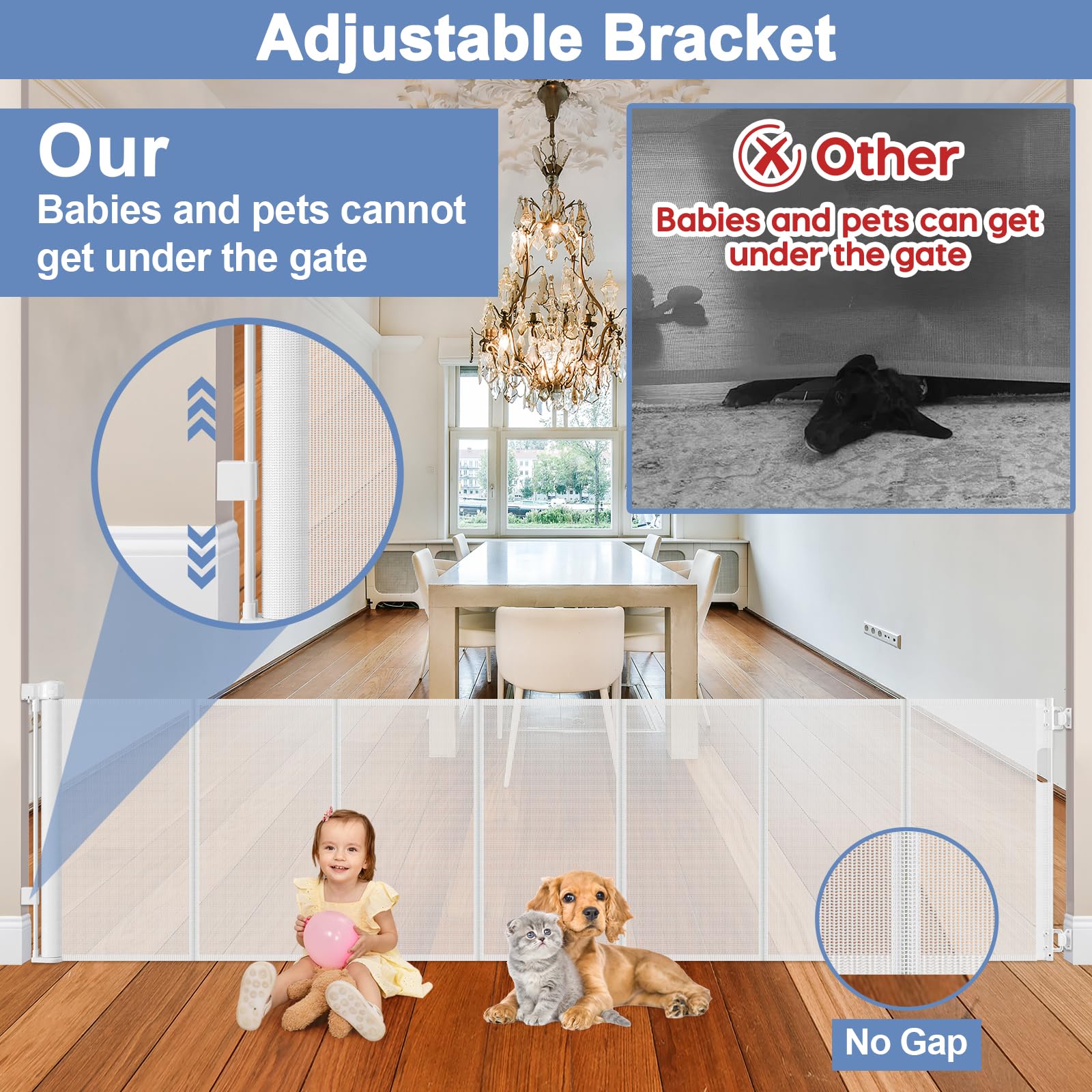Sair Pet gate locking mechanism in action for easy adult operation