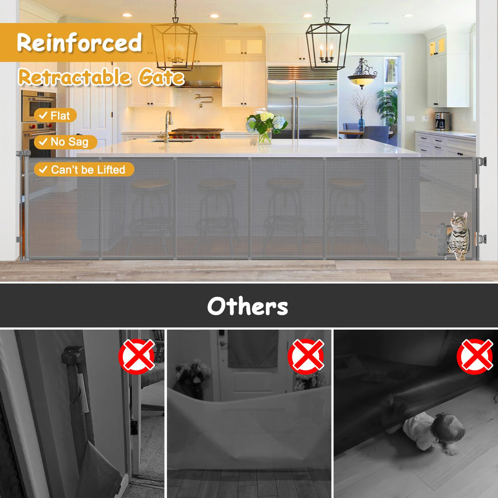 Sair Pet reinforced bars show flat mesh and anti-lift bottom protection.