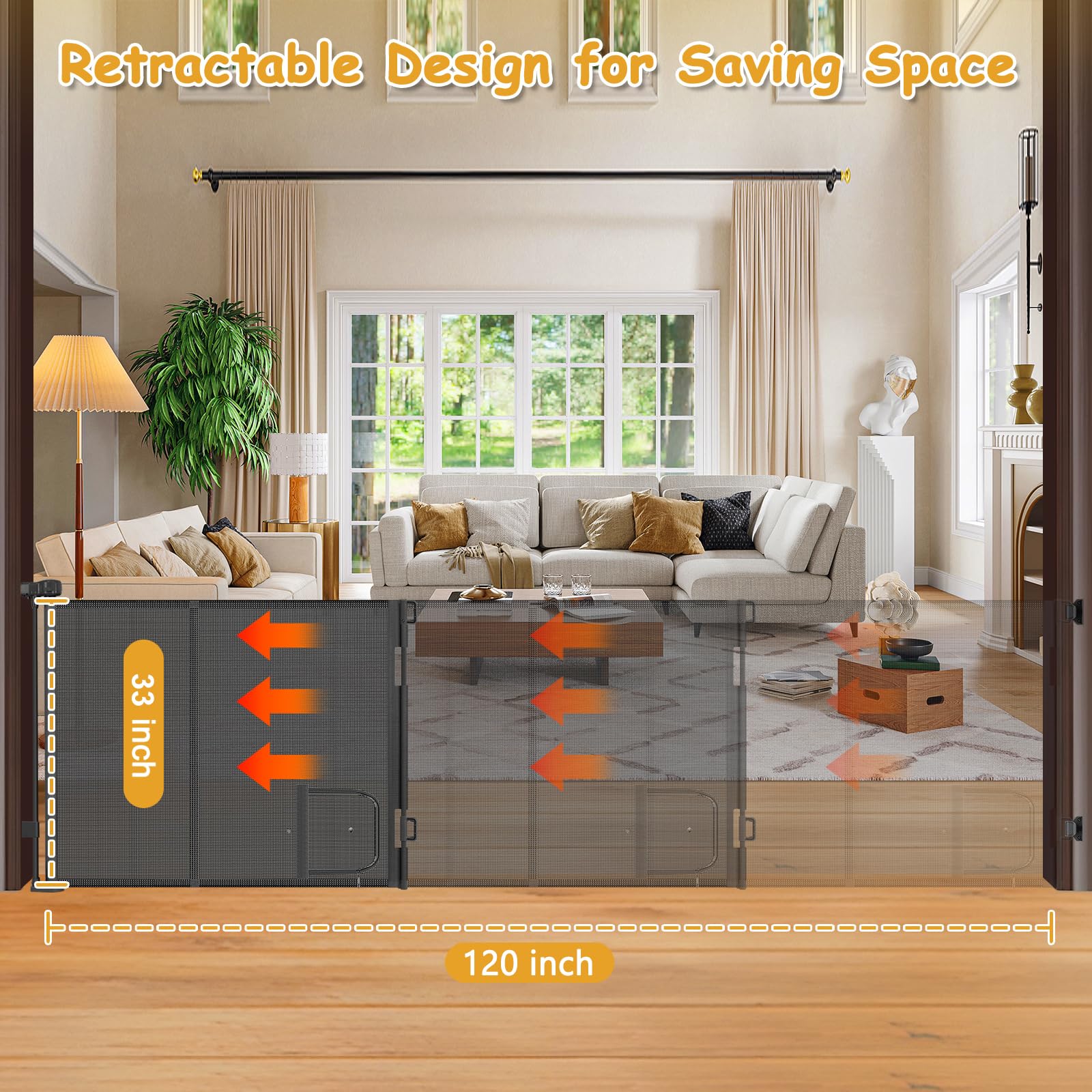 Sair pet reinforced bars keep mesh flat and prevent sagging