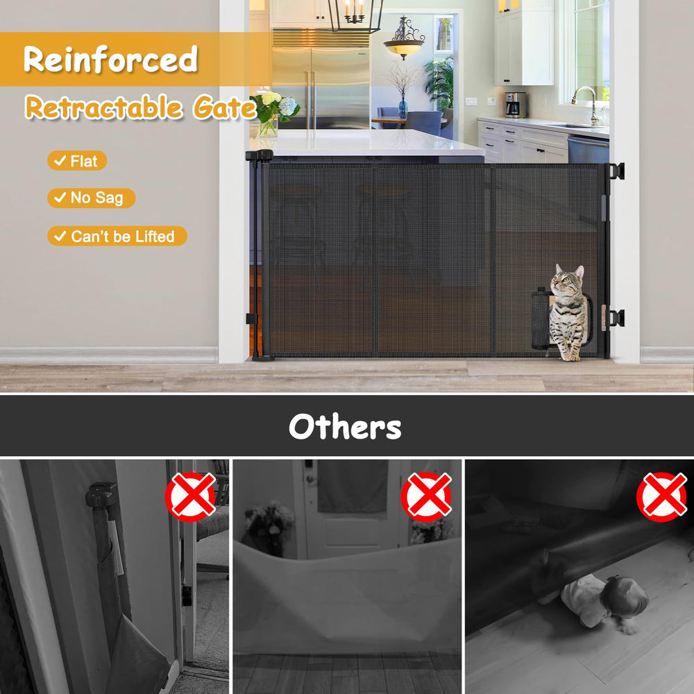 Sair pet retractable gate shows one-hand operation for busy homes
