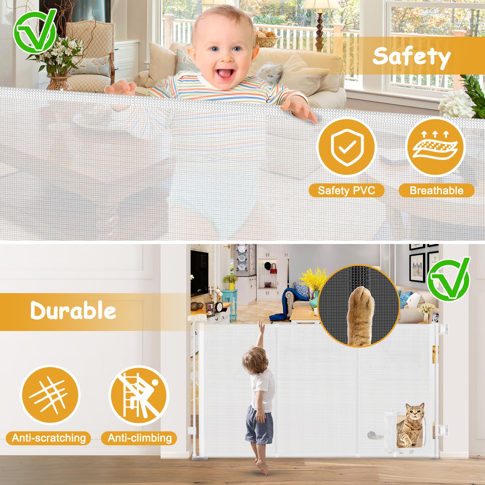 Sair Pet safe PVC material remains gentle on paws and scratch-resistant over time.
