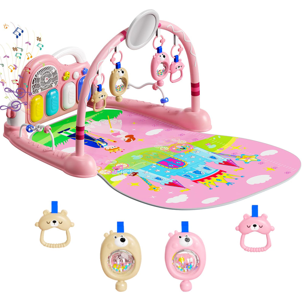 SAKAKI Baby Play Mat Kick and Play Piano Gym overview for curious babies.