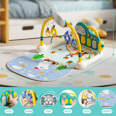 SAKAKI Baby Play Mat LED piano lights engage baby fingers during play