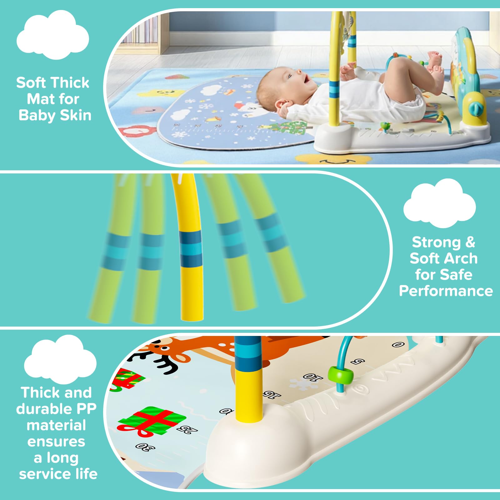 SAKAKI Baby Play Mat machine-washable pad for easy cleaning