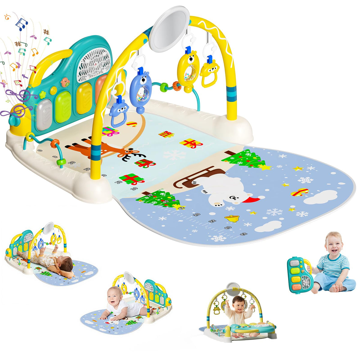 SAKAKI Baby Play Mat piano keys illuminate for interactive musical learning and sensory play