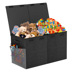 SAKAKI toy box dinosaur lid-open view showing easy access for cleanup