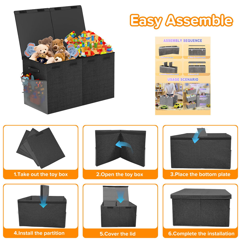 SAKAKI toy box dinosaur-pattern decor-friendly storage