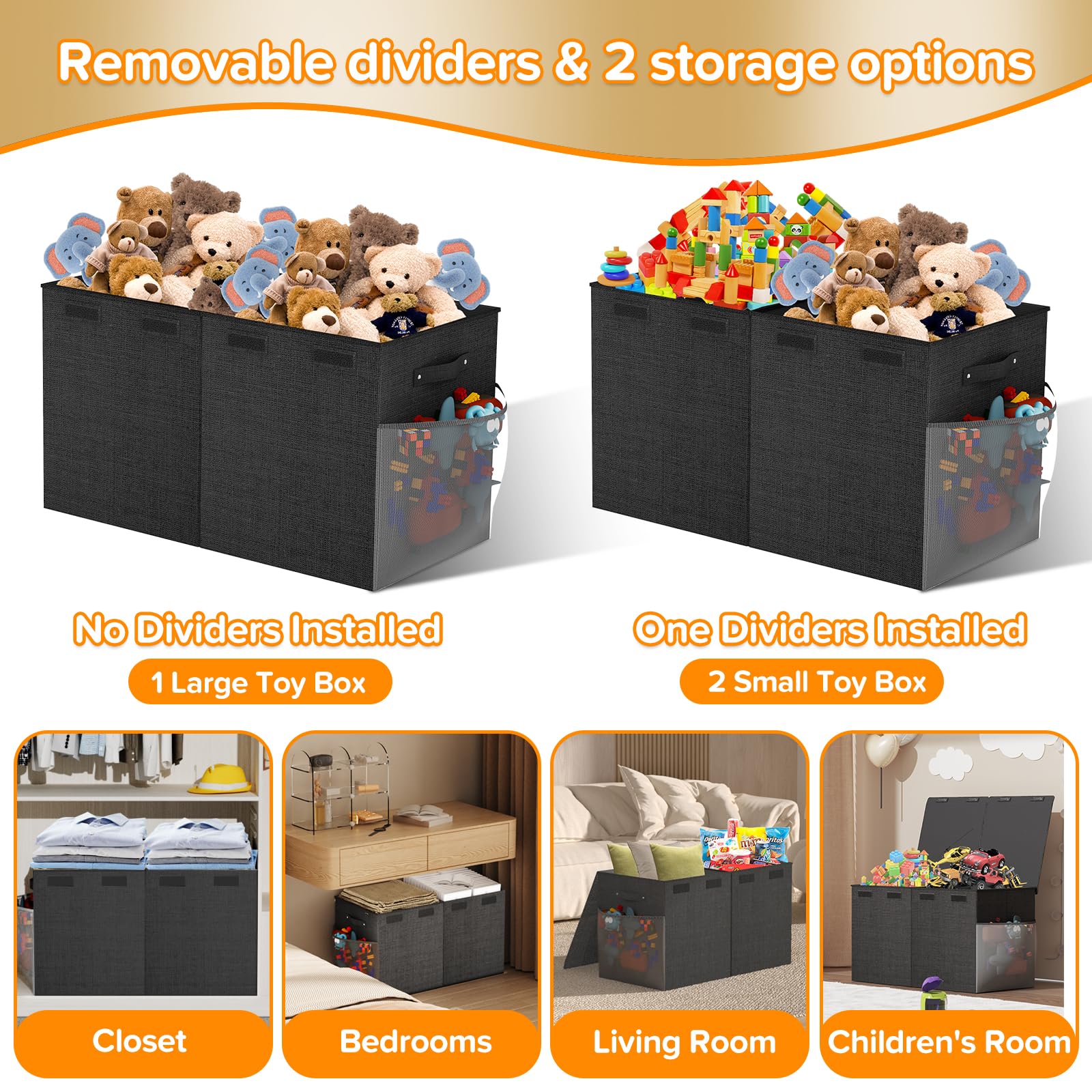 SAKAKI toy box full-capacity-90l stores toys neatly