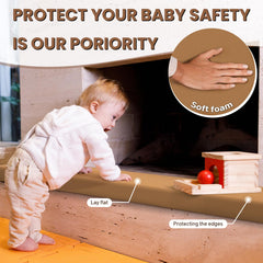 Salcod fireplace edge protection soft foam closeup shows plush cushioning.