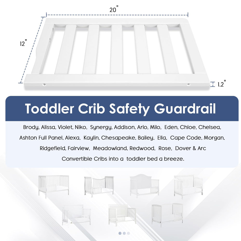 Salcod Toddler Crib Guardrail side-view highlights sturdy construction and proper fit.