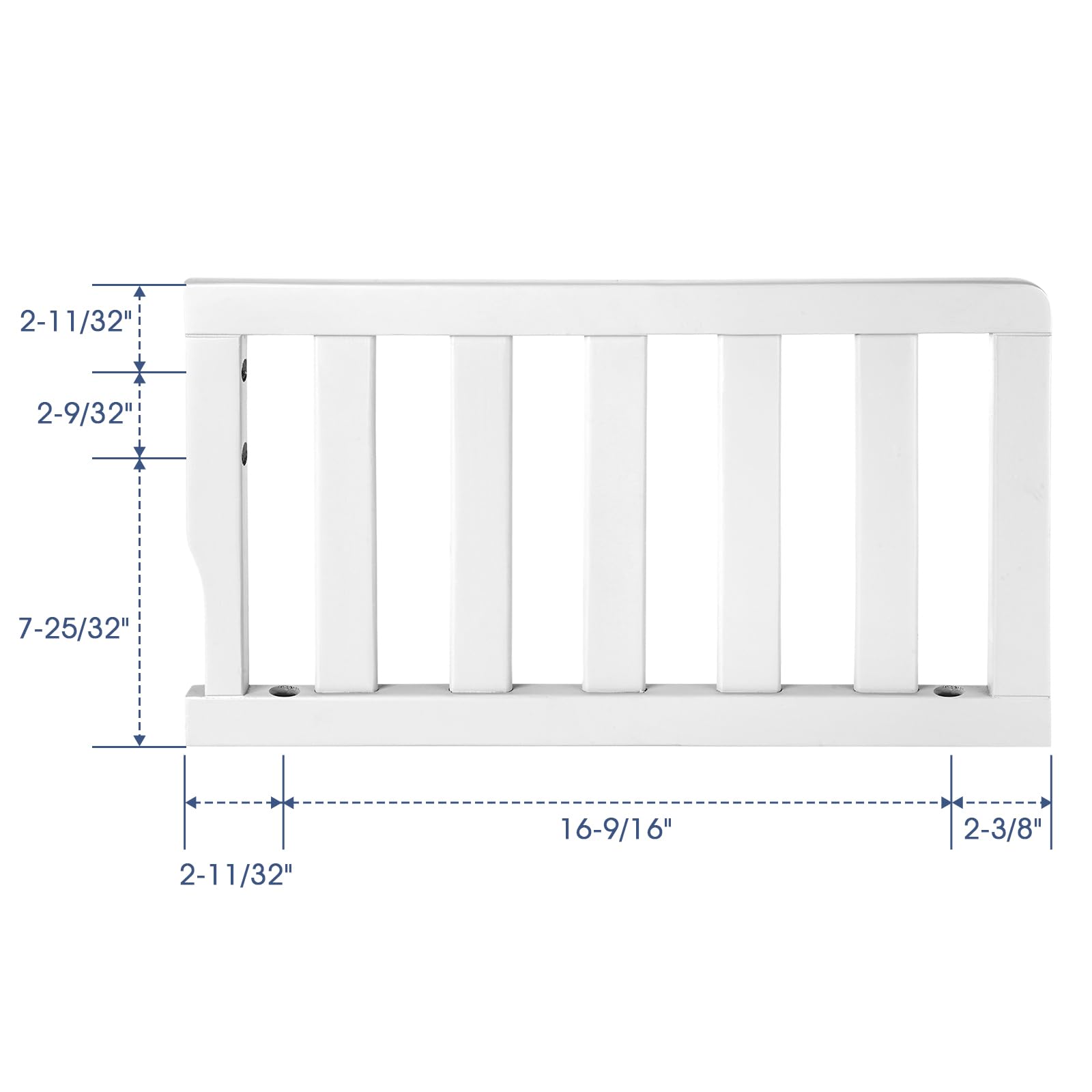 Salcod Toddler Crib Guardrail cape-cod-visual features a clean white finish.