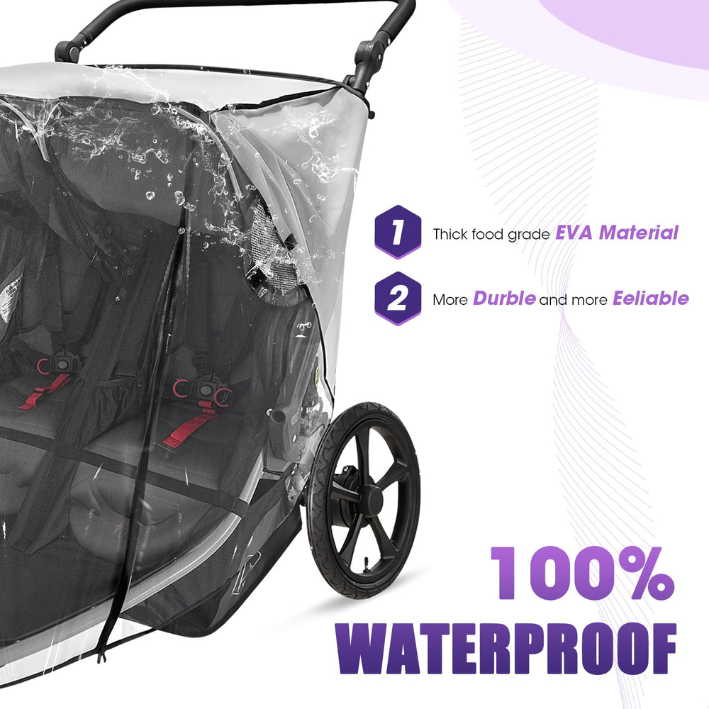 Salcod rain cover with frosted top provides sun protection.
