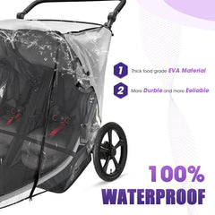 Salcod rain cover with frosted top provides sun protection.