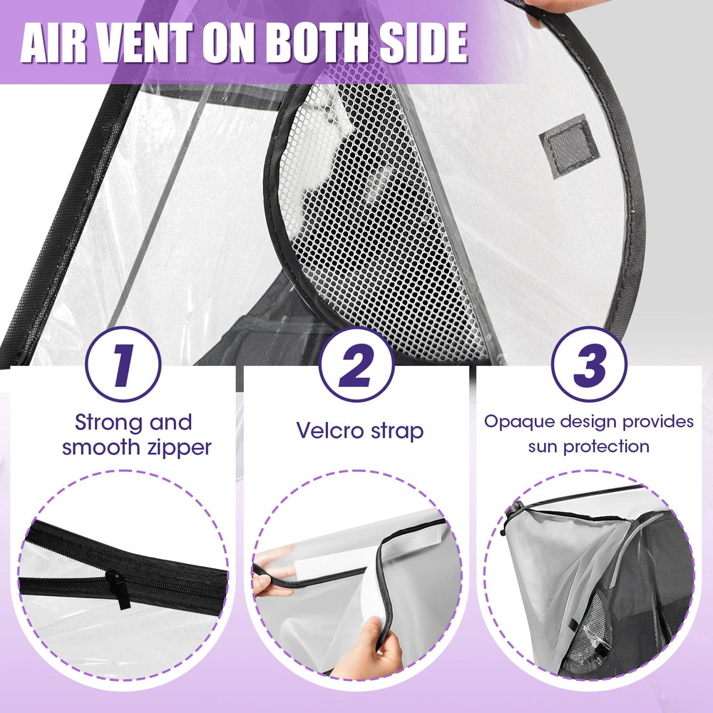 Salcod rain cover dual-side ventilation for improved airflow.