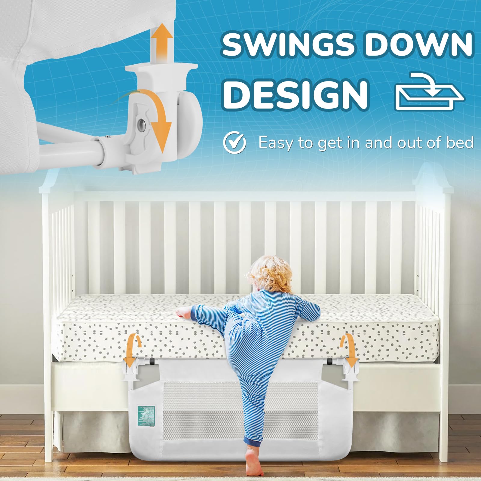 Salcod secure attachment with reinforced wing-nut clips ensures a stable, overnight-safe fit