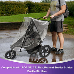 Salcod waterproof clear material keeps baby dry and visible.