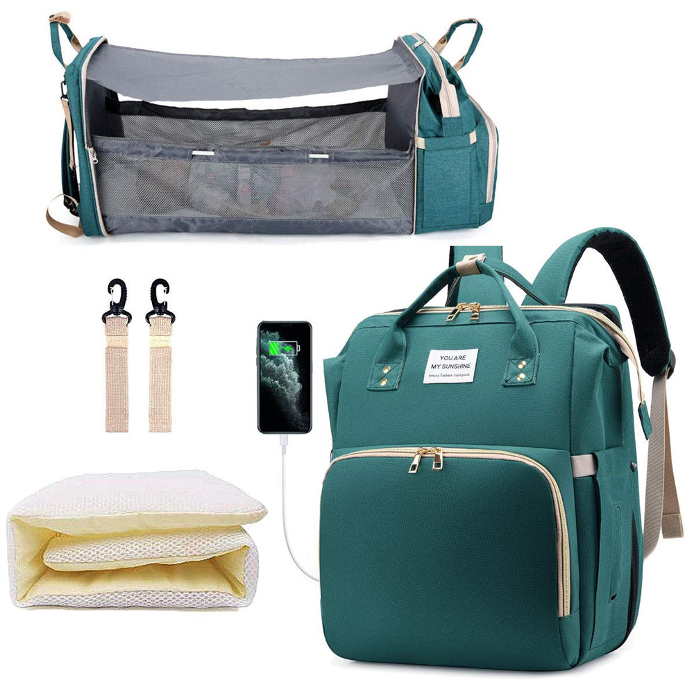 SALIFA diaper bag backpack with changing station shown for on-the-go diaper changes