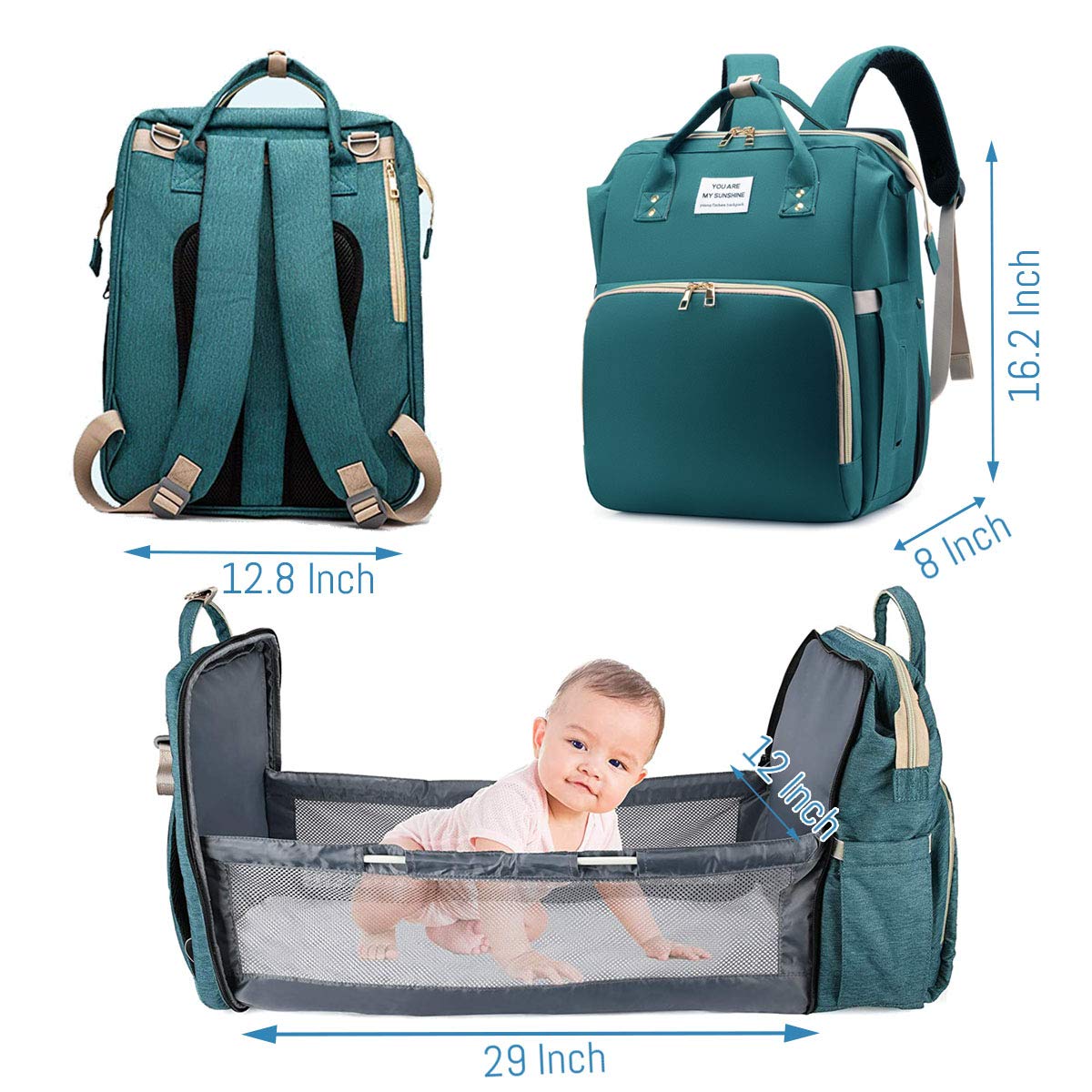 SALIFA diaper bag backpack portable changing pad ready for clean, comfortable changes