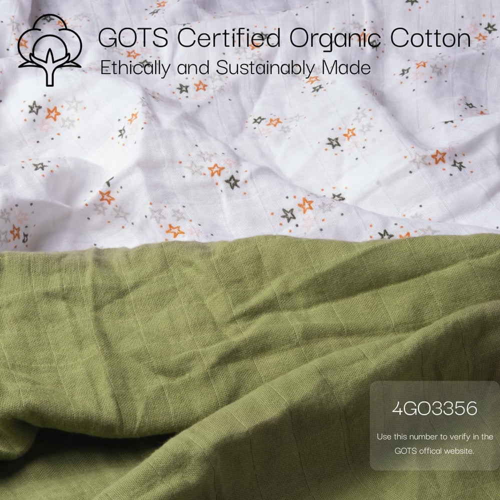 Salt Earth elastic-edged crib sheet stays securely in place for peaceful nights.