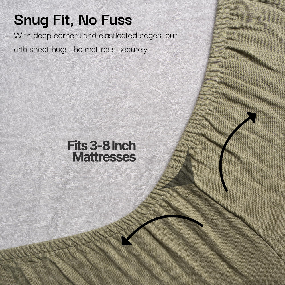 Salt Earth green rust prints image showcasing gender-neutral nursery aesthetics