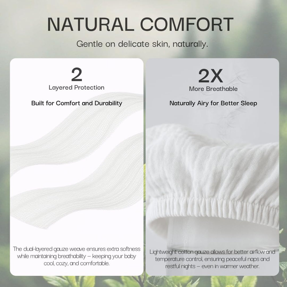 Salt Earth muslin crib sheet breathable weave aids temperature regulation