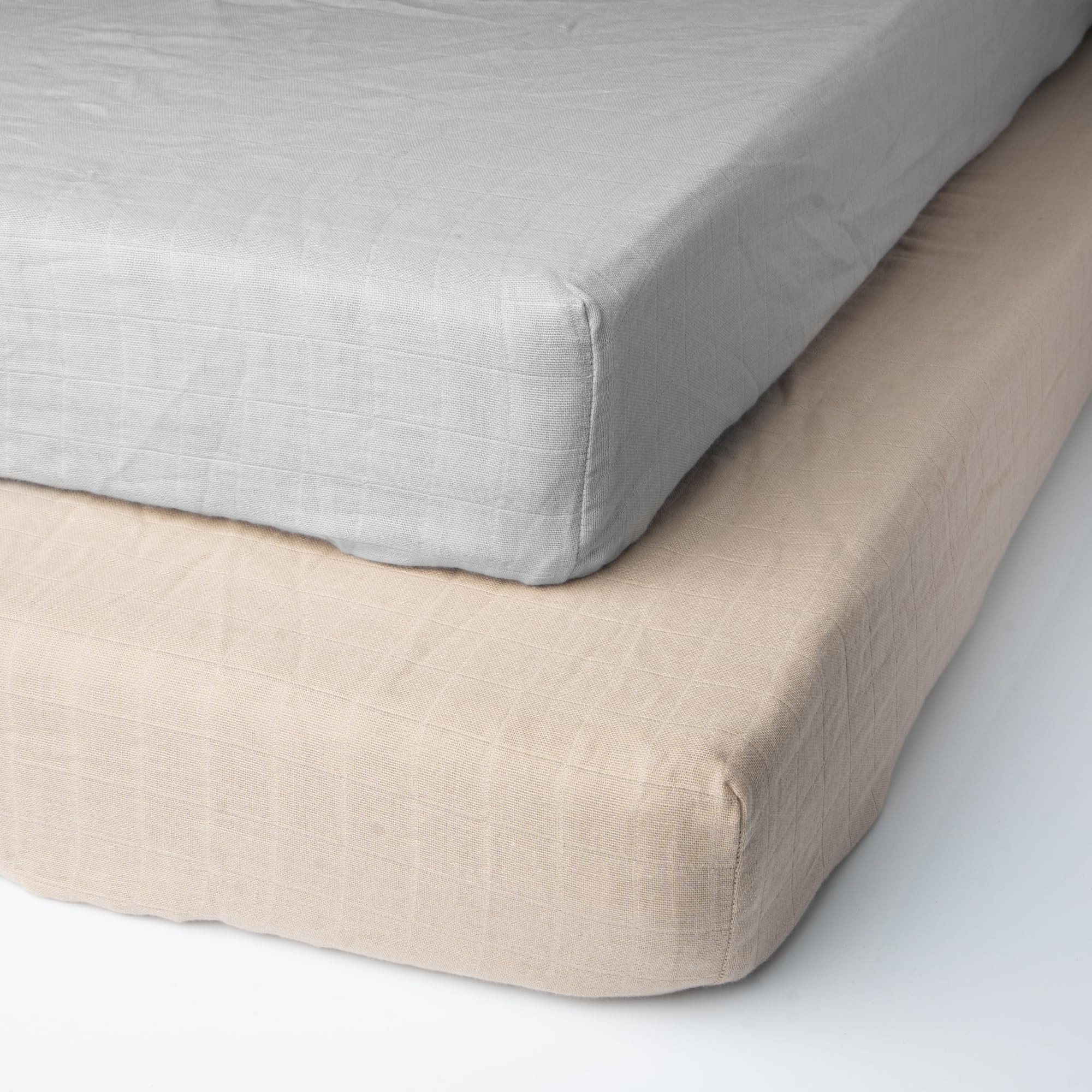 Salt Earth muslin crib sheet closeup showing ultra-soft cotton texture