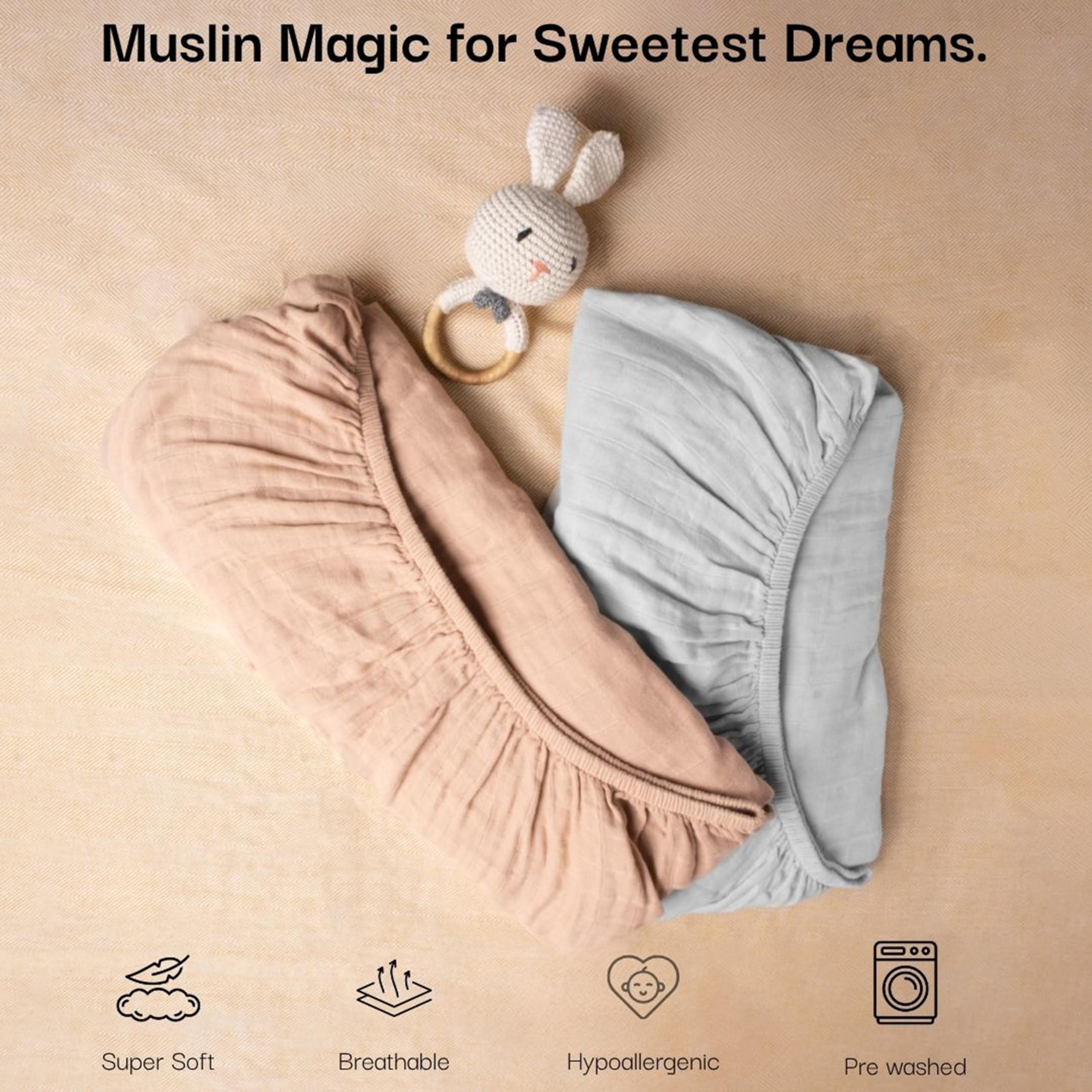 Salt Earth muslin crib sheet machine-washable and fade-resistant after washes
