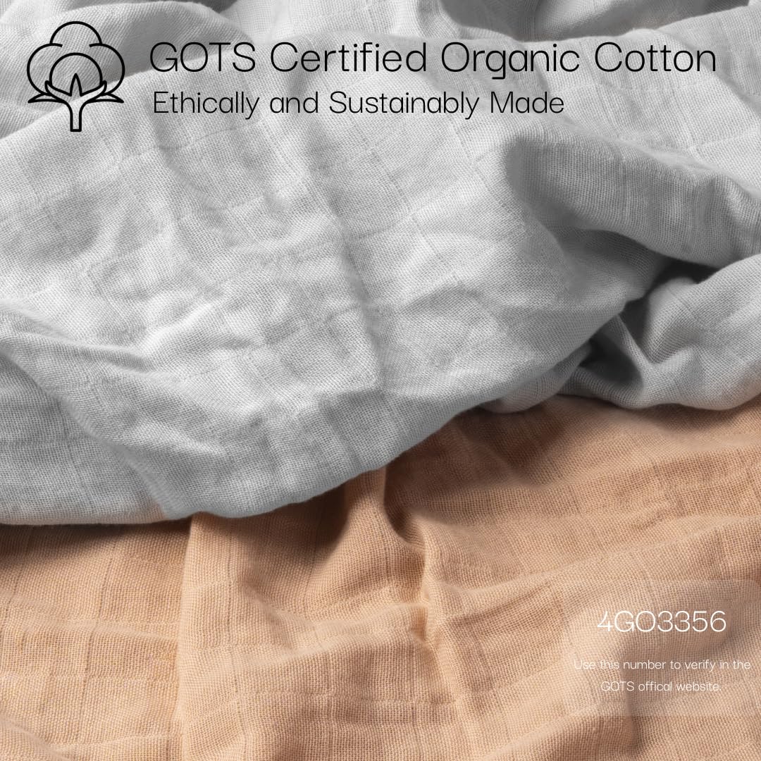 Salt Earth muslin crib sheet neutral beige-silver color for versatile nursery